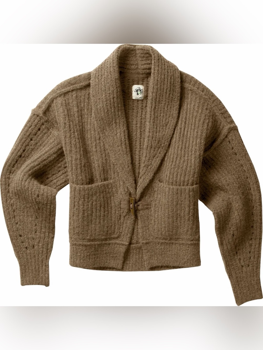 Free People We The Free Shawl-Collar Toggle Jackson CardiganTaupe Brown